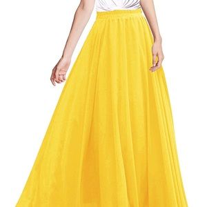 Yellow Chiffon Maxi Skirt